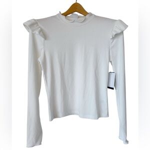 Ribbed Knit Ruffle Top